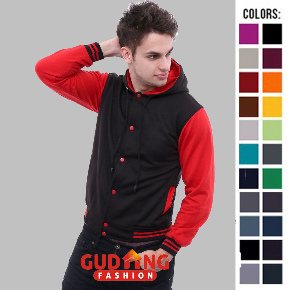 Jaket Polos Baseball Varsity Hoodie Banyak Warna - JAK (COMB)