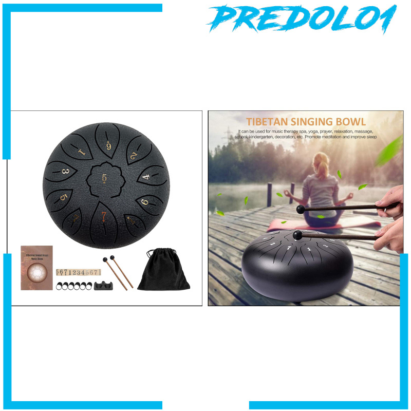 [PREDOLO1]Mini 6 Inch Steel Tongue Drum and Carrying Bag Music Education Gift Present