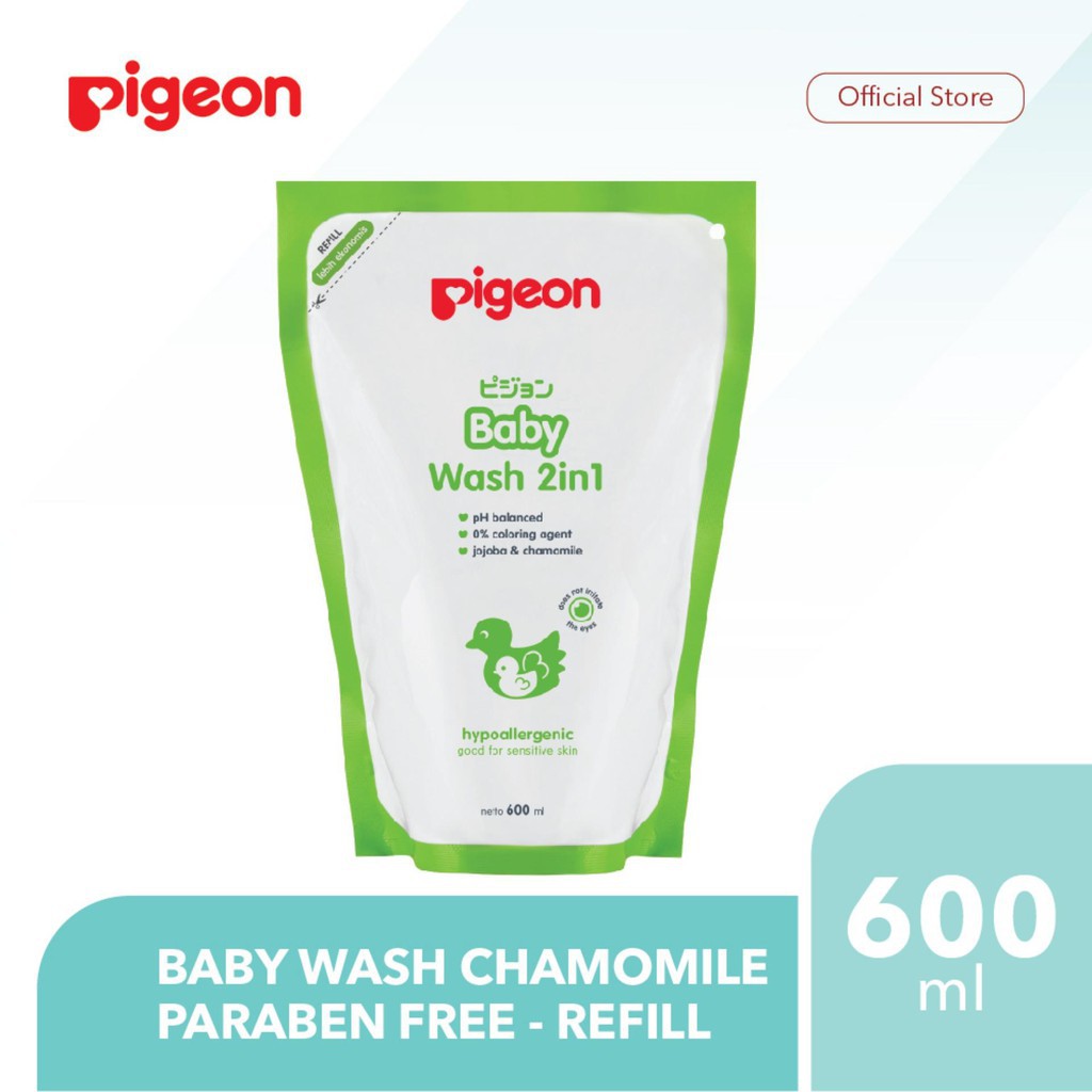 Pigeon Baby Wash Chamomile 2 in 1 Refill 600ml - Sabun Mandi Bayi