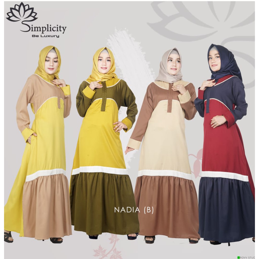 Baju Gamis Simplicity Nadia / baju wanita gamis simplicity nadia / Baju Gamis Murah