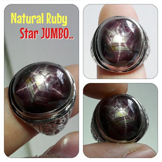 CINCIN NATURAL RUBY STAR JUMBO. STAR TAJAM BAGAI LASER. HARGA TERMURAH...