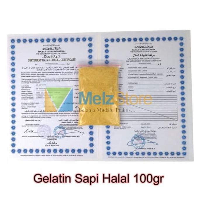 

Gelatin Bubuk Import Bersertifikat Halal MUI 100gr BOOM SALE