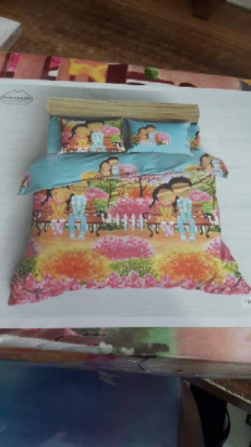 Sprei Kendra Size 180 X 200 / King B2 / Kasur No.1 - Motif : Palm Tree