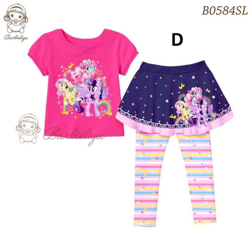 BL41 BAJU ANAK + LEGGING ROK bahan katun