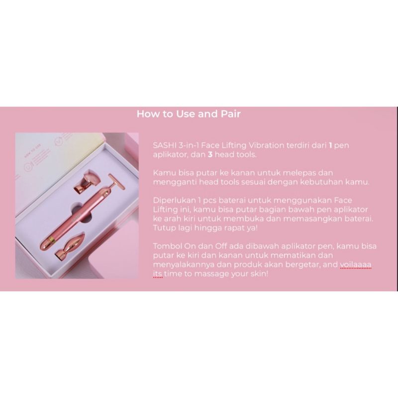 Sashi Seoul 3 in 1 Facial Lifting Vibrating tools