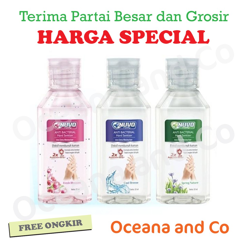 NUVO Hand Sanitizer Gel ORIGINAL 50 ml isi 3 pcs ( STOCK TERMURAH )