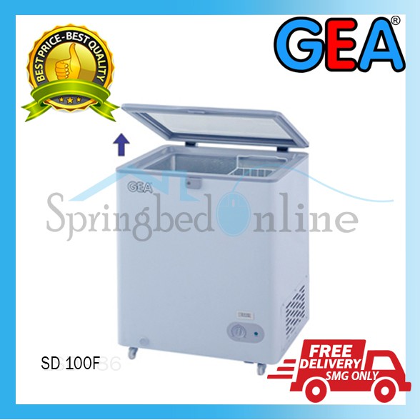 Sliding Flat Glass Freezer GEA 100 Liter - SD 100F