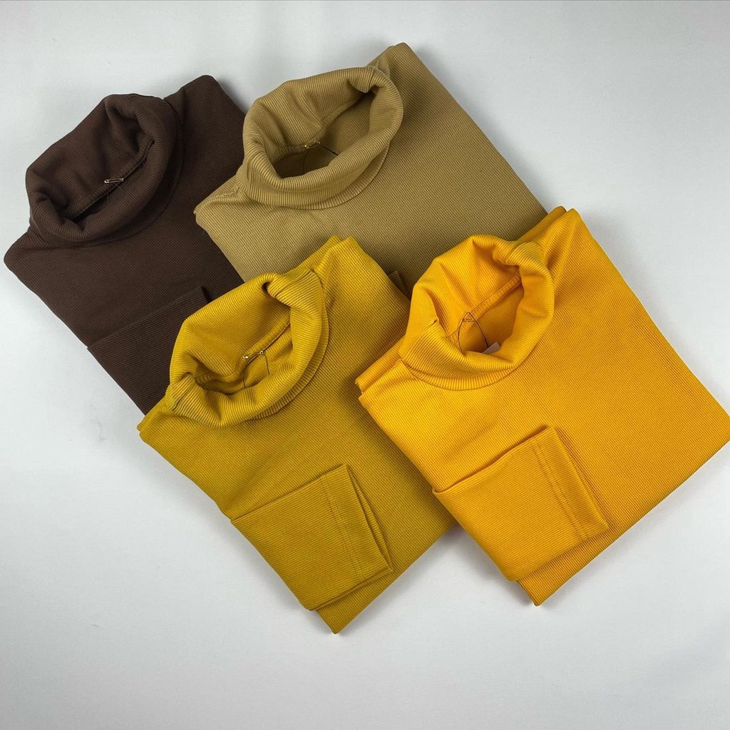 TURTLENECK/ KERAH TINGGI RIBB/RIB KATUN ADEM / SWEATER TURTLENECK RAJUT / KERAH TINGGI RAJUT WANITA / ATASAN TURTLENECK