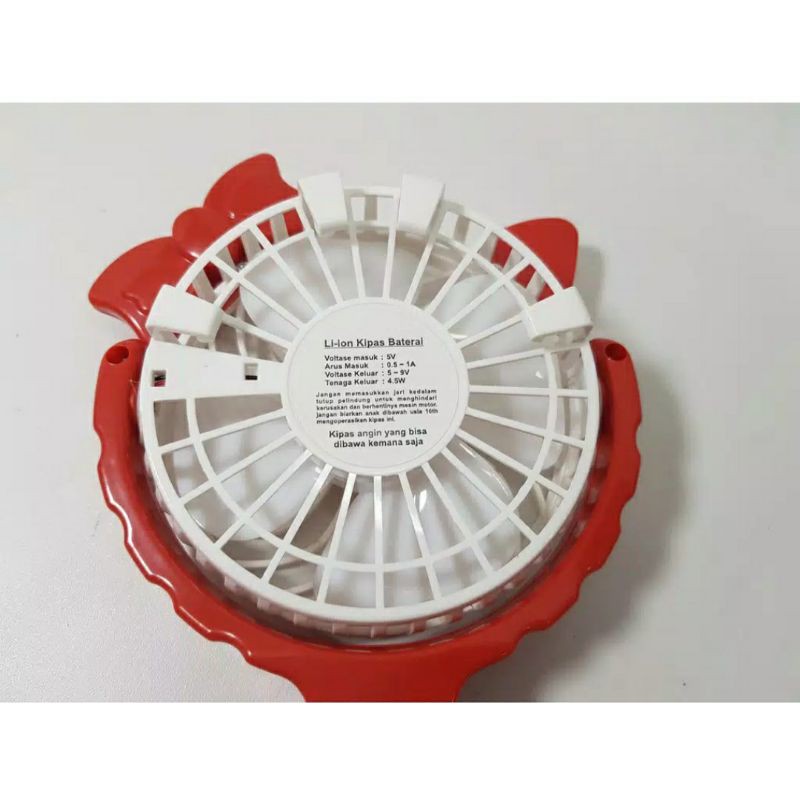 Kipas Angin Tangan Mini Fan Portable Mitsuyama Karakter Gagang Murah Cas Recharger Ms5538