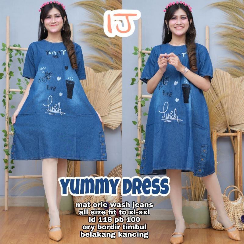 LD 114 YUMMY DRESS VARIASI BORDIR CANTIK(COFFE)