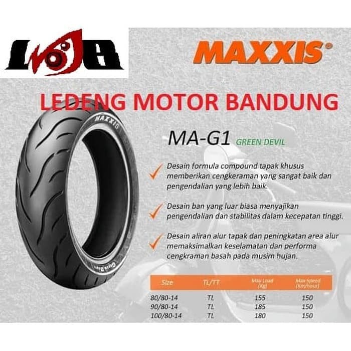 Maxxis 100/80-14 MAGI Ban Tubeless Motor Matic Matik MA-G1 Scooter