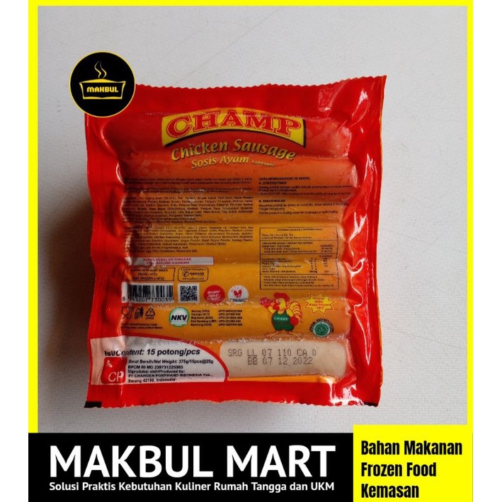 CHAMP Sosis Ayam, Sapi Isi 15 / 375 gr