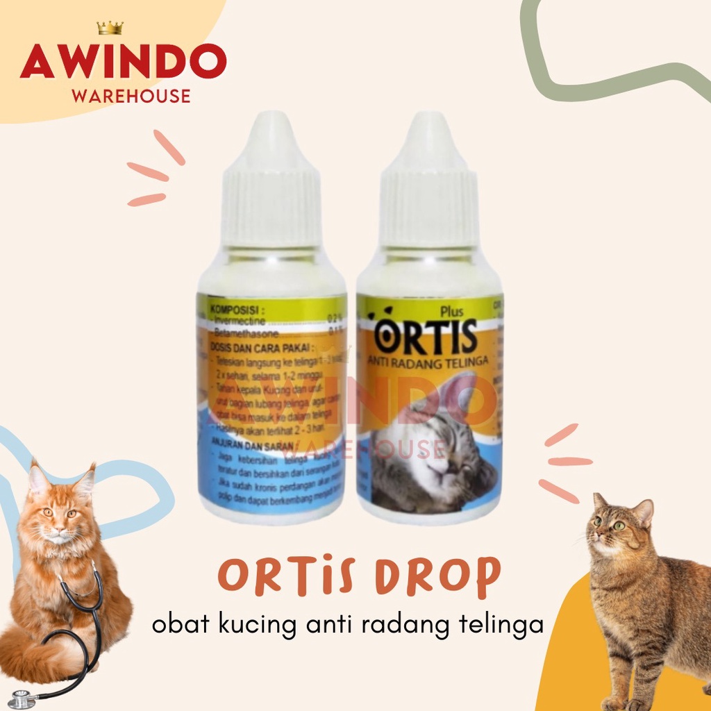 ORTIS PLUS - Obat Kucing Anti Radang Telinga Bengkak Gatal 30ml