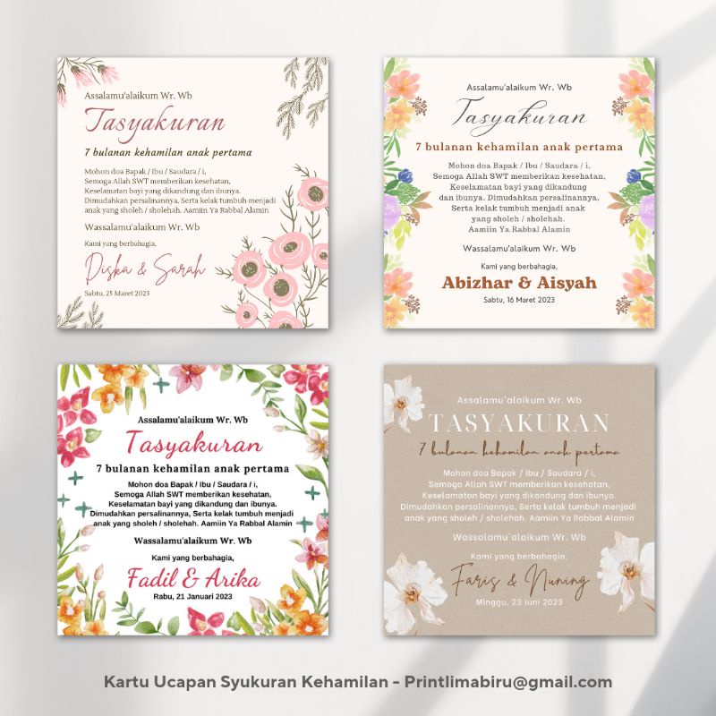 STIKER DAN KARTU UCAPAN SYUKURAN 4 Bulanan / 7 Bulanan (Minimal Order 48pcs)