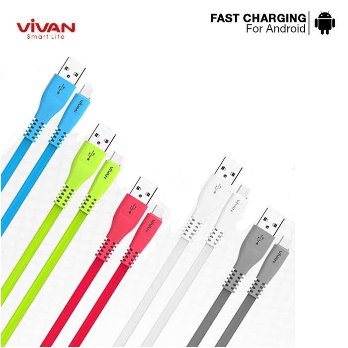 Kabel Data Fast Charging Vivan CSM100S 1M Micro Cable Data For Android