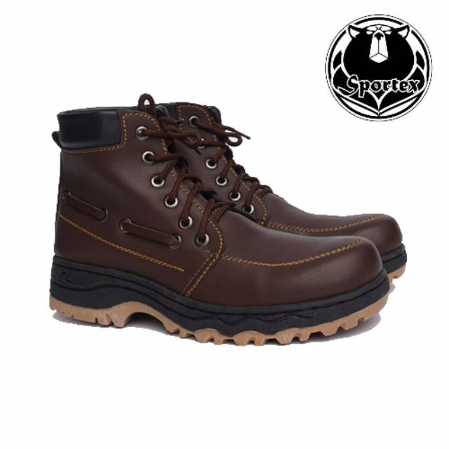 Sepatu Safety Ujung Besi / Safety Shoes Type GX Coklat Tua By Sportex