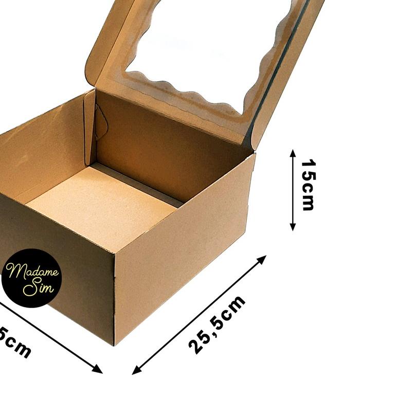 

➳ KOTAK KUE - CAKE BOX - DUS BOLU 25 x 25 x 15 CM - MS-02 (ISI 10 PCS) ♗