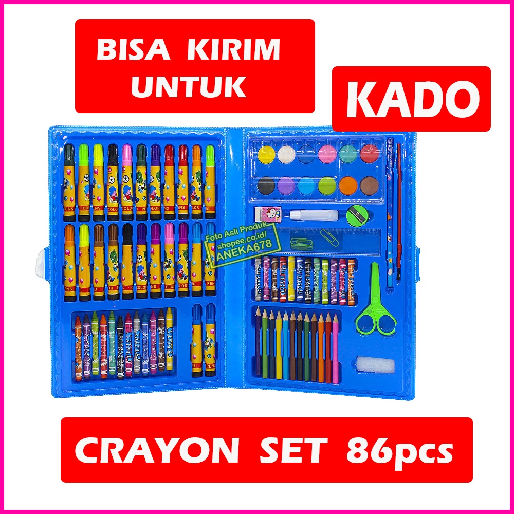 CRAYON ART SET 86 PCS MENGGAMBAR ANAK KADO GIFT UNIK TAS PESTA ANAK ULTAH KID SETS