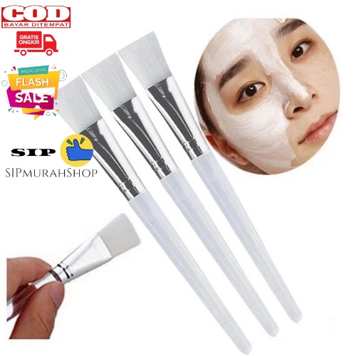 Brush Kuas Masker Gagang Putih / Kuas Masker  Elegan Halus Kuas Make Up Bulu Pink