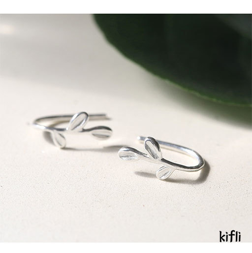 Anting Tusuk,Silver 952 Wanita,Desain Daun Kecil Simple,Untuk Hadiah