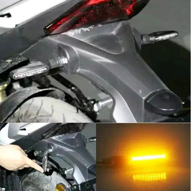 Lampu sen led running sen 2 warna vixion tiger xbr ninja rr xabre vario aerox dll