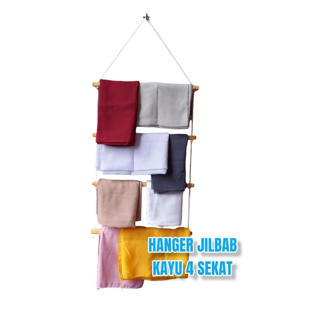 LADDER HANGER HIJAB GANTUNG - RAK HIJAB TALI 4 STICK