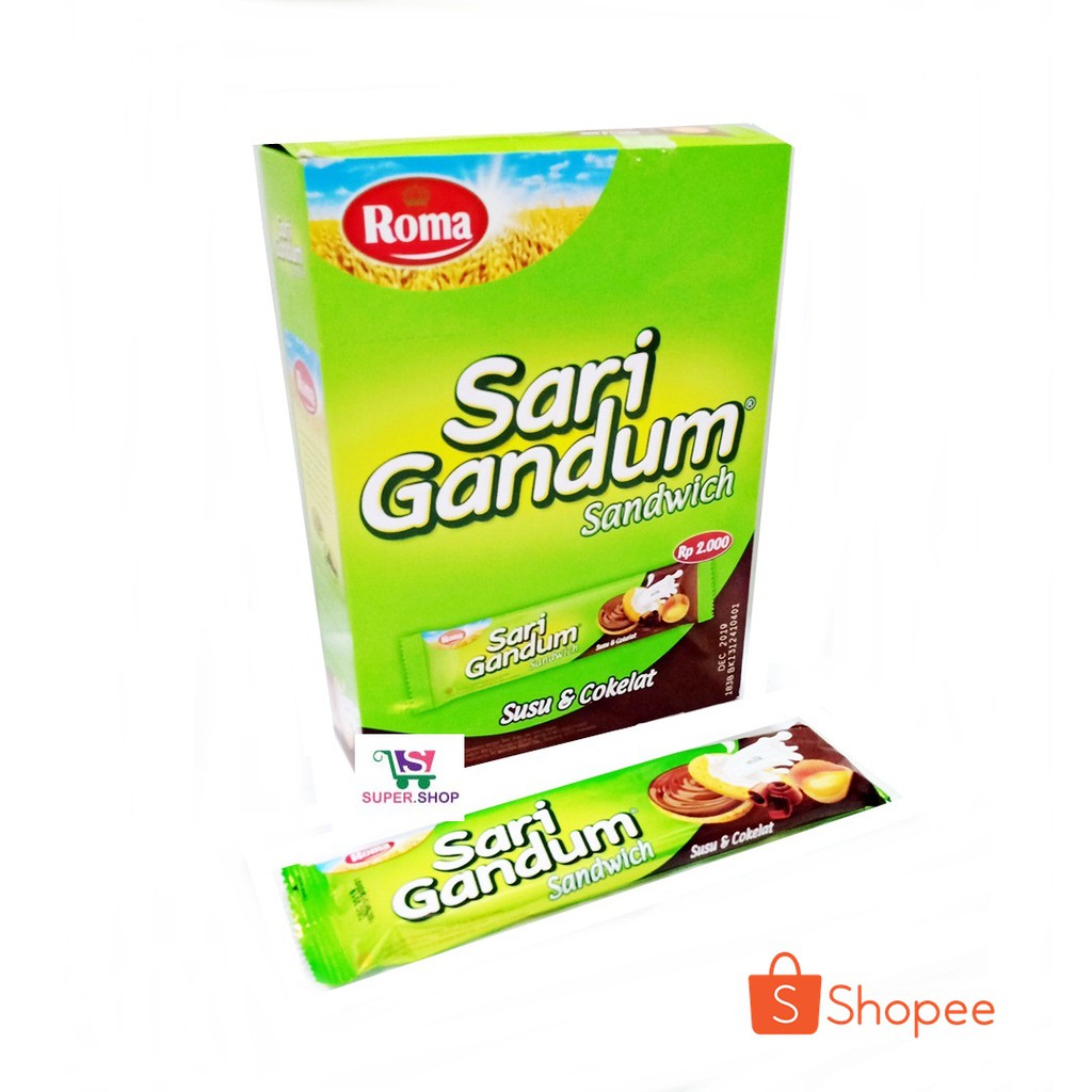 Biskuit Roma Sari Gandum Susu &amp; Cokelat (isi 12 pcs)