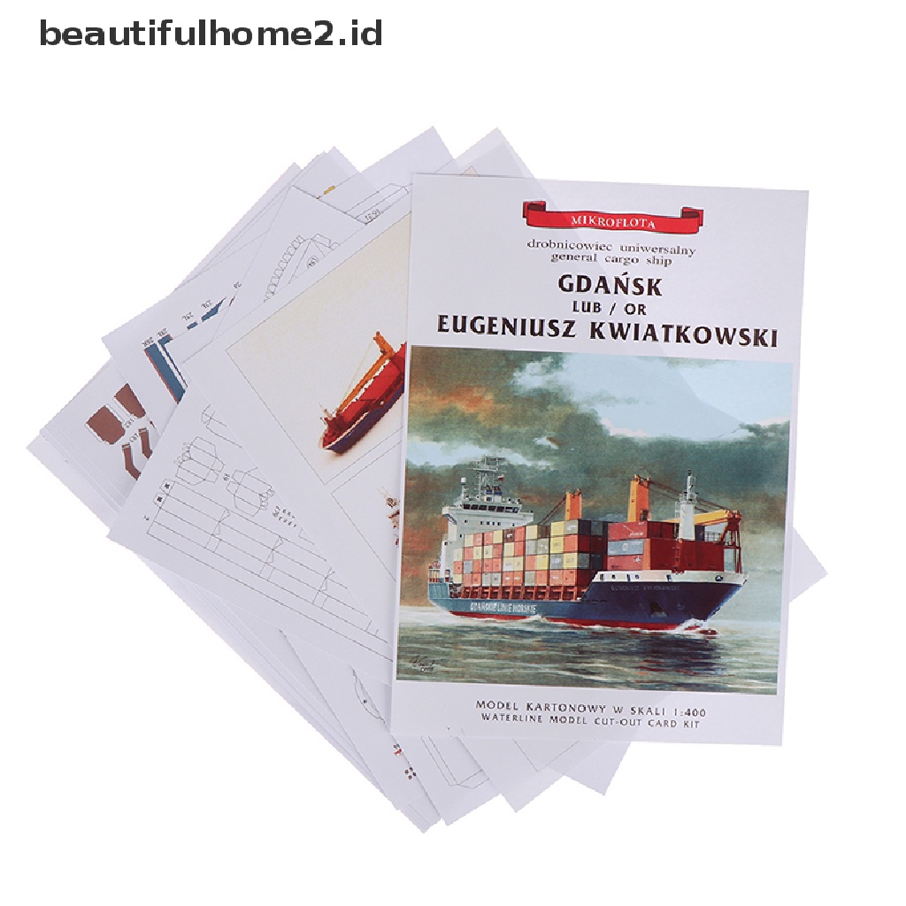 [beautifulhome2.id] 1:400 Gdansk Cargo Ship DIY Handcraft 3D Paper Card Model Sets ID