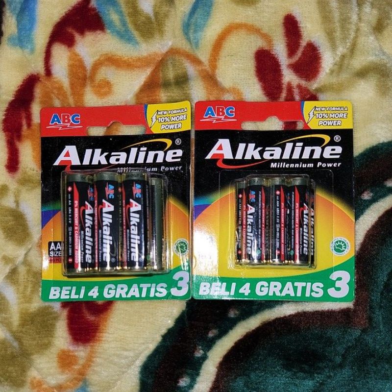 Baterai ABC ALKALINE AA dan AAA  isi 7 dan isi 6