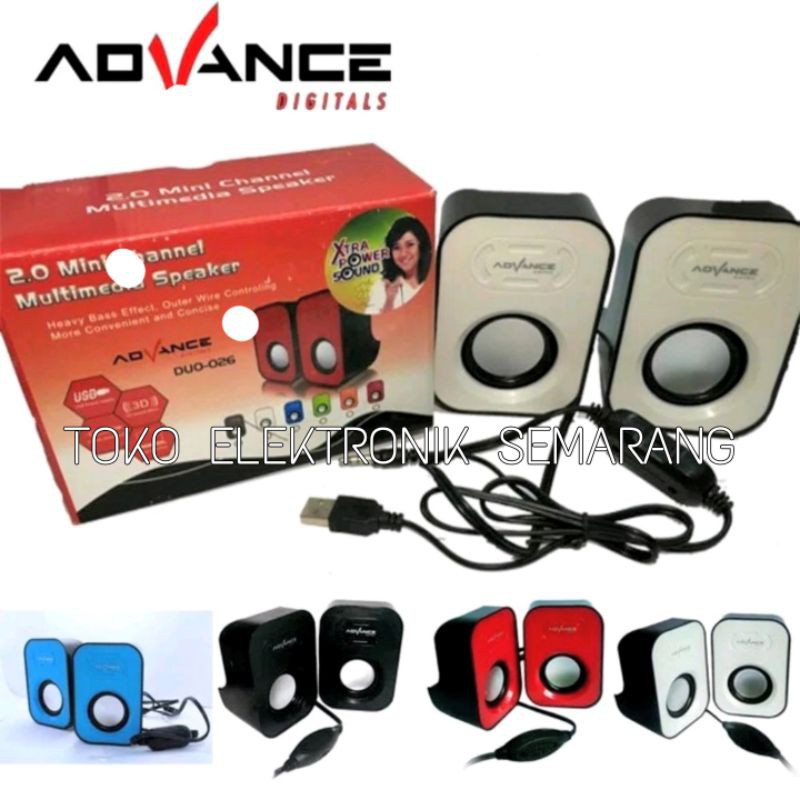 SPEAKER MUTIMEDIA ADVANCE DUO-026 MUSIK ADVANCE DUO 026 MINI SUPER STEREO BASS USB PC LAPTOP