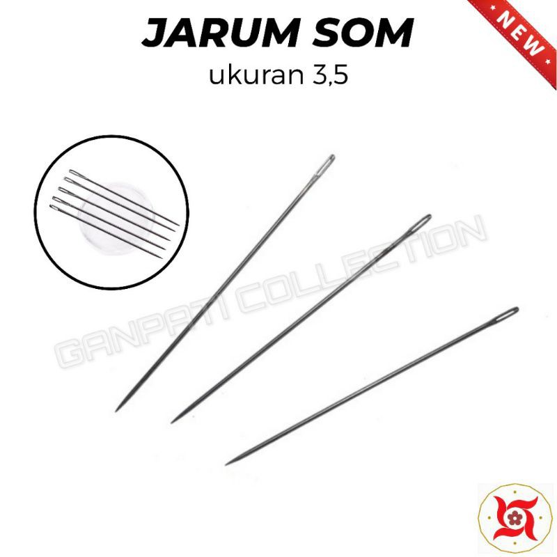 Jarum Jahit Tangan Lubang Besar | Jarum Som Sum | Jarum Jahit Kerajinan Tangan - Ukuran 3,5
