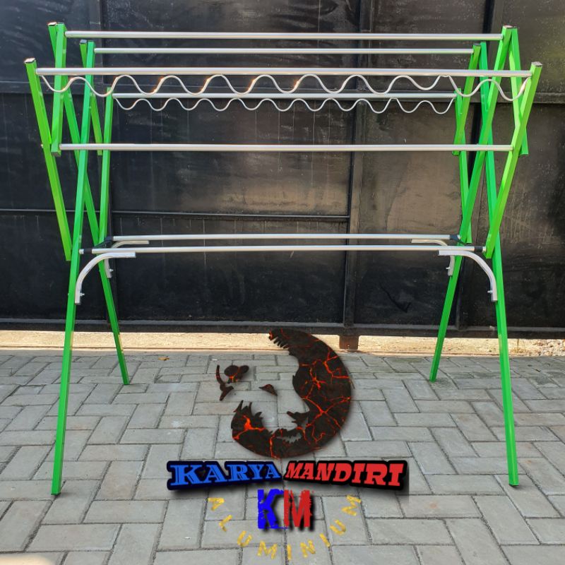 ARCER HIJAU - JEMURAN BAJU / PAKAIAN / HANDUK ALUMINIUM WARNA / 140 Cm / 1.4M