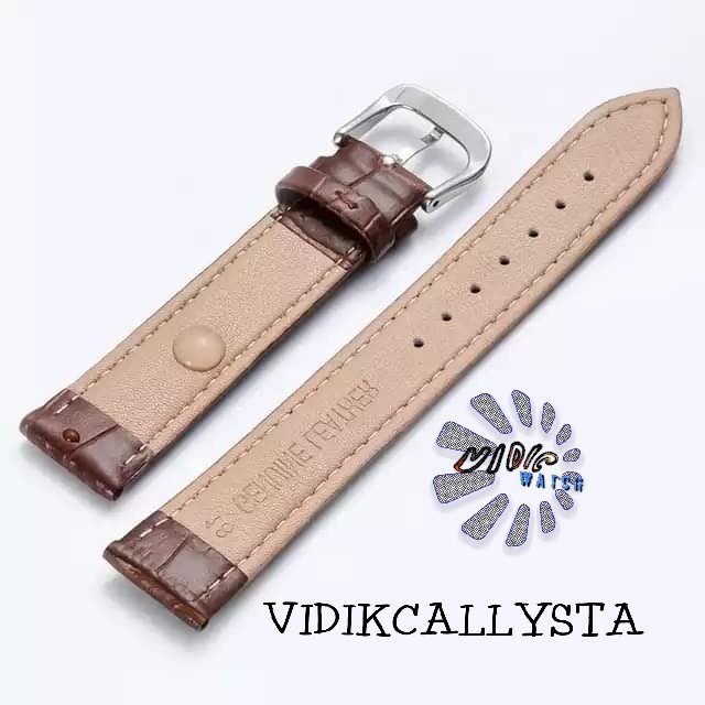 Coklat Tua 16mm 18mm 20mm 22mm 24mm Tali Kulit Jam tangan Timeking Free Pen