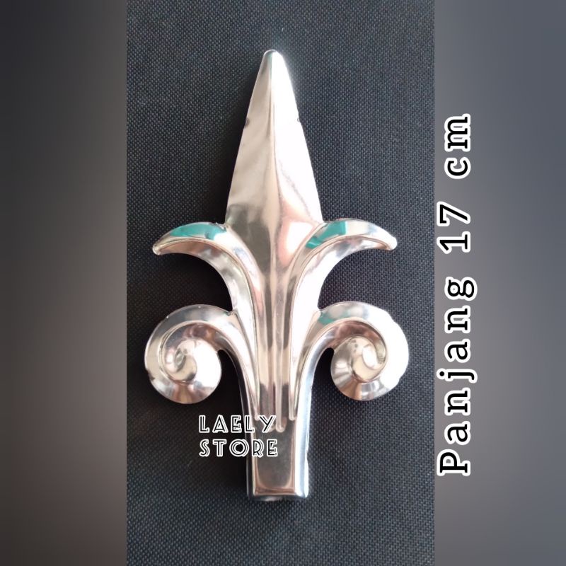 ornamen aksesoris pagar stainless tombak motif panjang 17cm