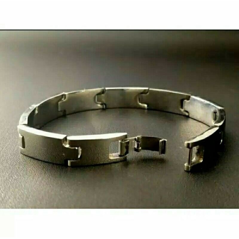 GELANG BESI PUTIH MODEL RANTAI JAM TANGAN GELANG PRIA TERBARU GELANG MODEL JAM BESI STAINLEES STEEL