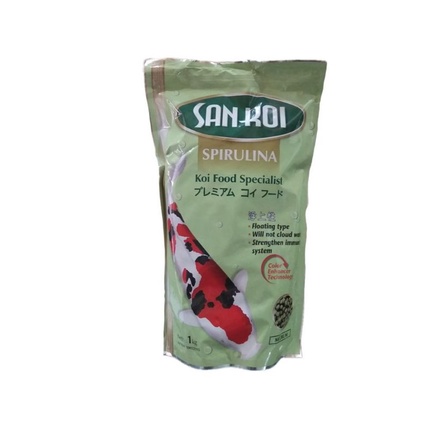 SanKoi Spirulina Small 2mm 1kg Makanan Pakan Pelet Ikan Koi