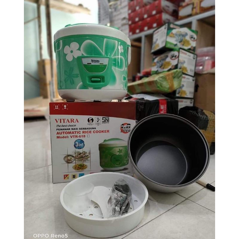 Magicom magic com vitara Penanak Nasi 3 in 1 vitara 1.8 L Motif mengukus,memasak, menghangatkan