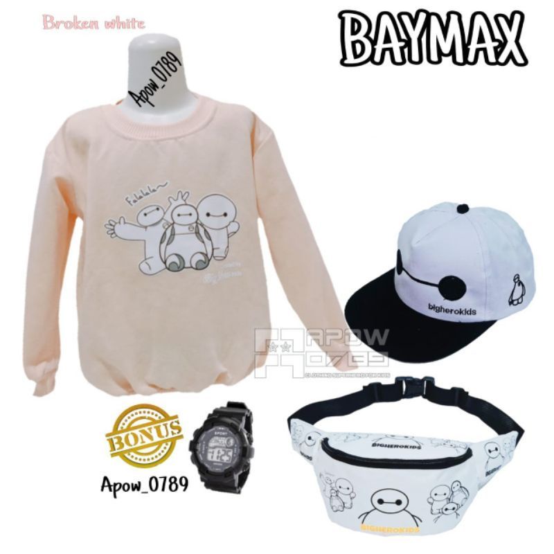 COD Switer Baymax 4in1 switer hangat anak laki-laki paket kumplit