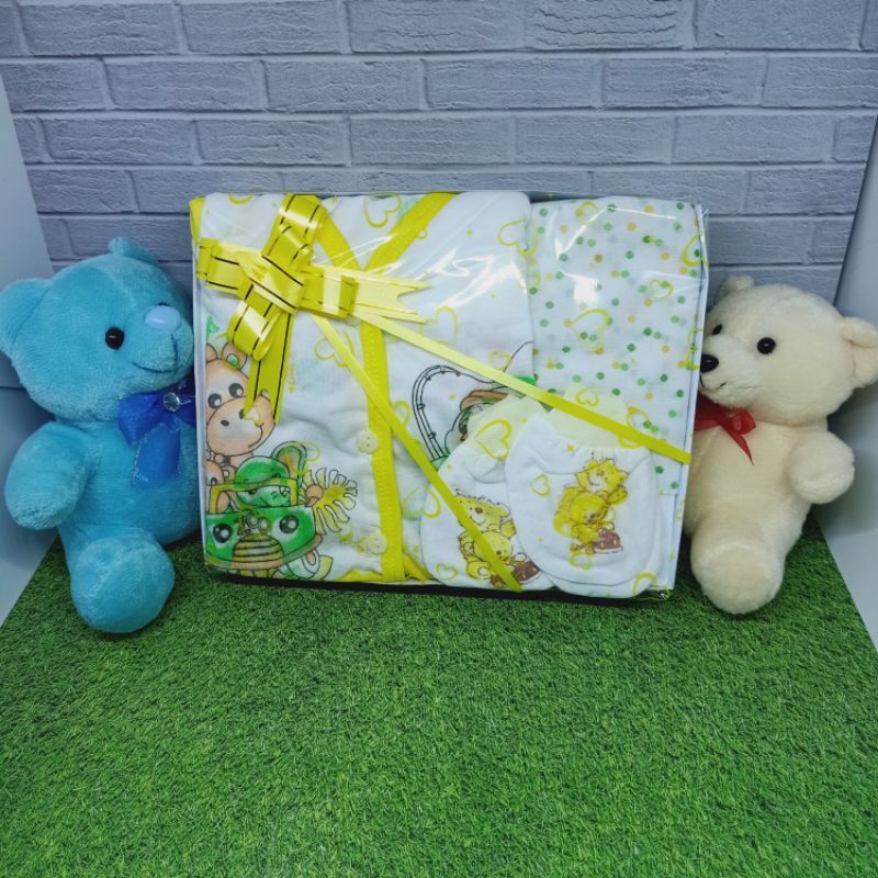Paket hampers set hadiah sambang anak bayi baby newborn baru lahir cewek atau cowok / unisex-Hemat kuning