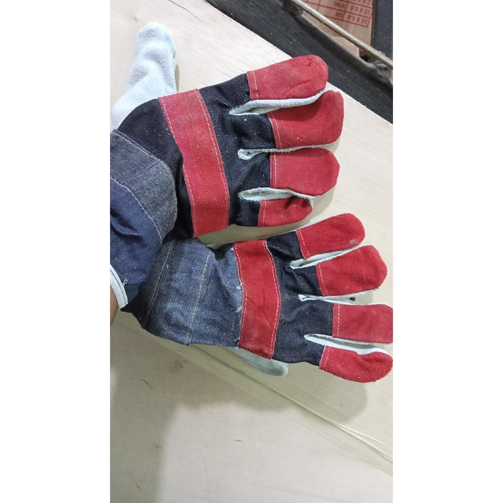 SARUNG TANGAN LAS MURAH TEBAL KOMBINASI PENDEK Kulit Kombinasi ST Legion Protector Safety Gloves