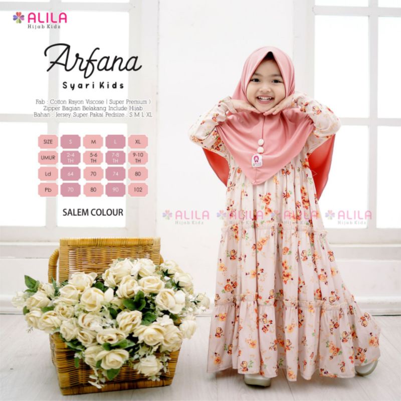ARFANA SYAR'I KIDS GAMIS RAYON ANAK GAMIS KIDS HIJAB ALILA KIDS