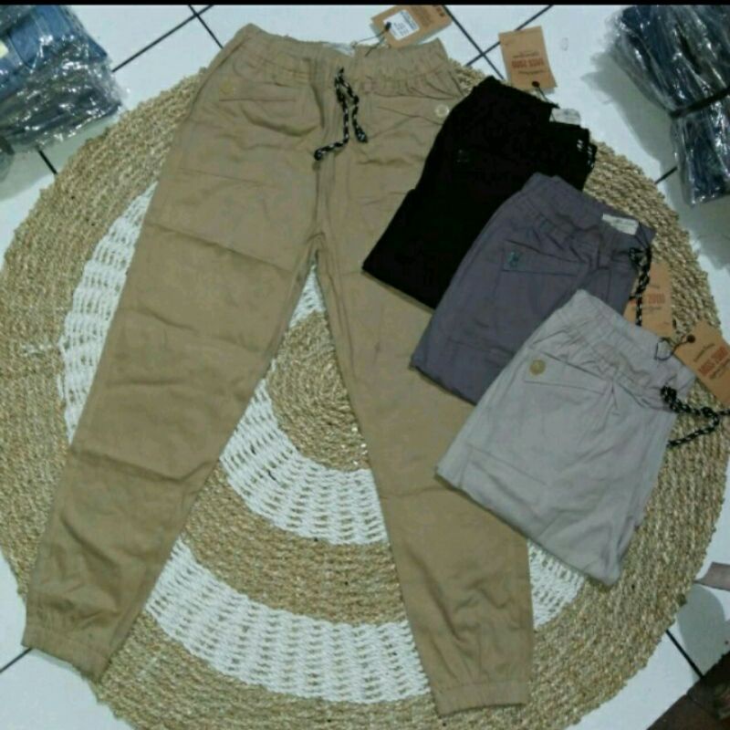 JOGGER KATUN STRETCH WANITA JUMBO