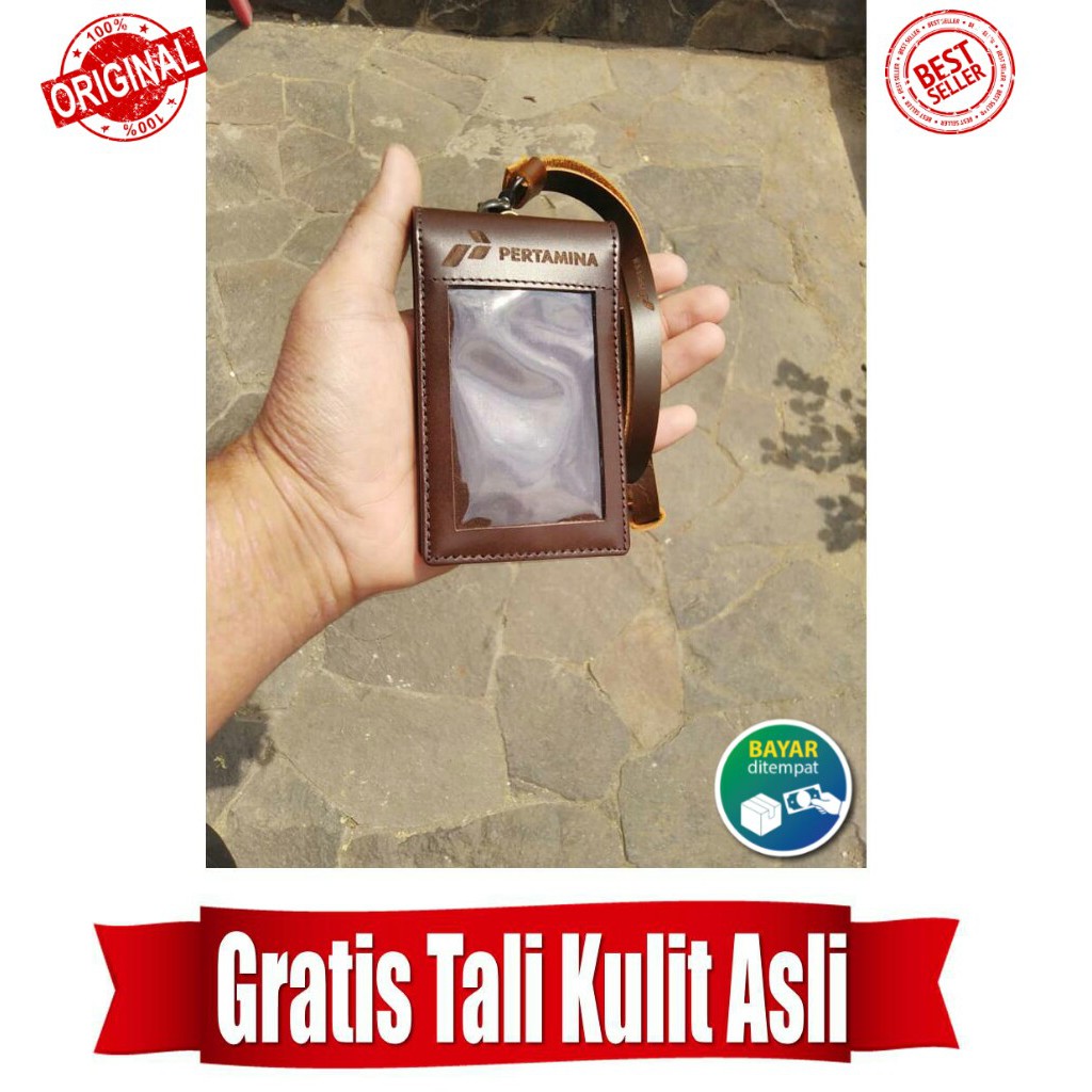 

ID Card Kulit Pertamina 100% Kulit Asli Free Tali Kulit Asli