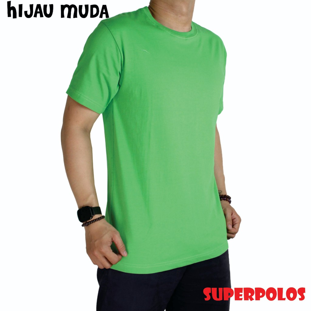 HIJAU MUDA PENDEK KAOS POLOS COMBED 30s KATUN PRIA & WANITA - PLS