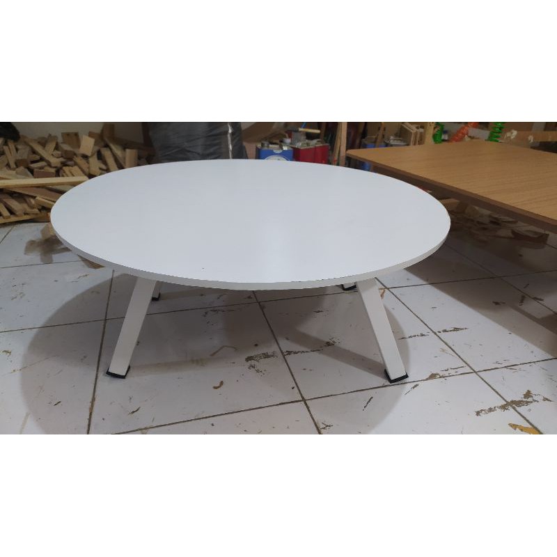 meja lipat bulat diameter 100cm - caffe, lesehan, kopi, laptop belajar