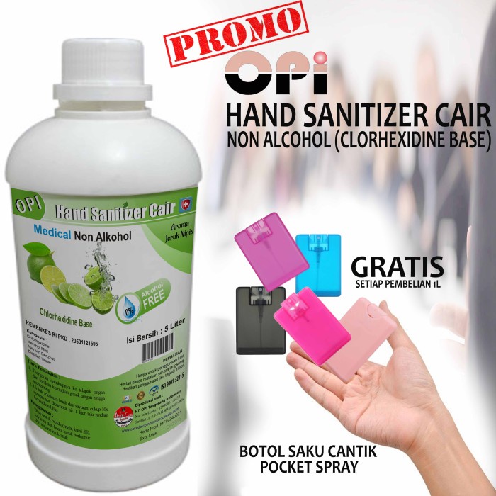 Hand Sanitizer 1 Liter Non Alkohol Nipis dll Bonus Botol saku cantik Promo berlaku hanya bulan ini saja, ayo buruan sebelum habis periode promo sudah ada izin edar resmi by Oke sabun suplayer