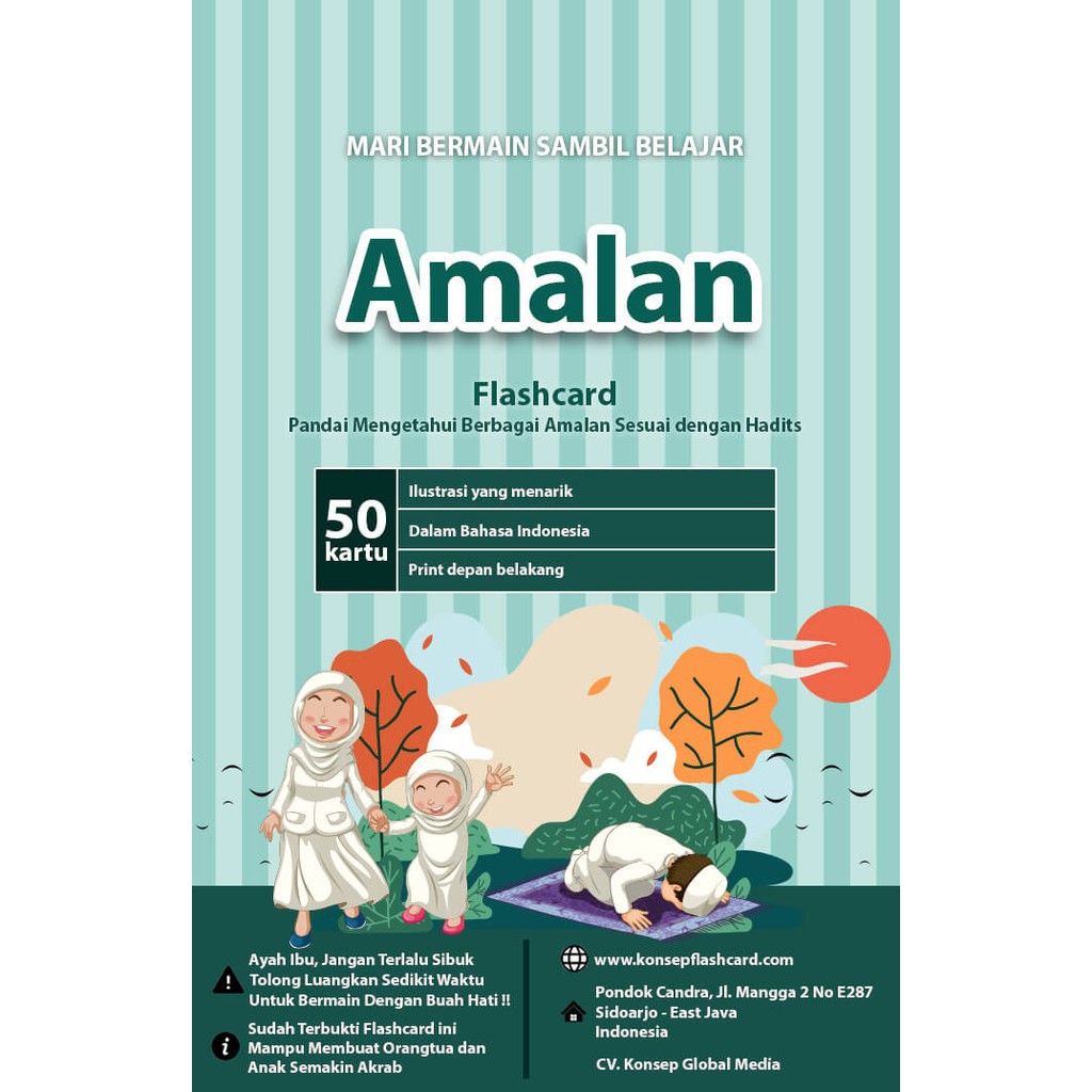 Flash Card Amalan - Kartu Belajar Anak Bergambar - Konsep Studio Original