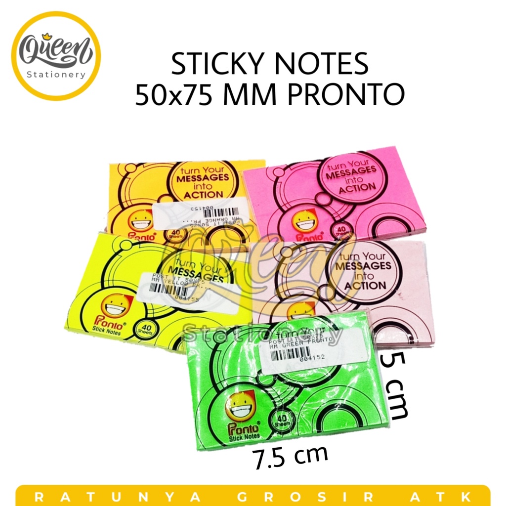 

PEMBATAS BUKU 50x75 MM PRONTO/STICKY NOTES/MEMO/MEMOPAD/PEMBATAS BUKU/NOTE KECIL