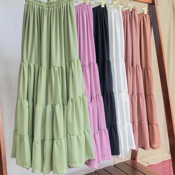 NOOLA PASTEL SKIRT CERUTY // ROK CANDA SUSUN REMPEL