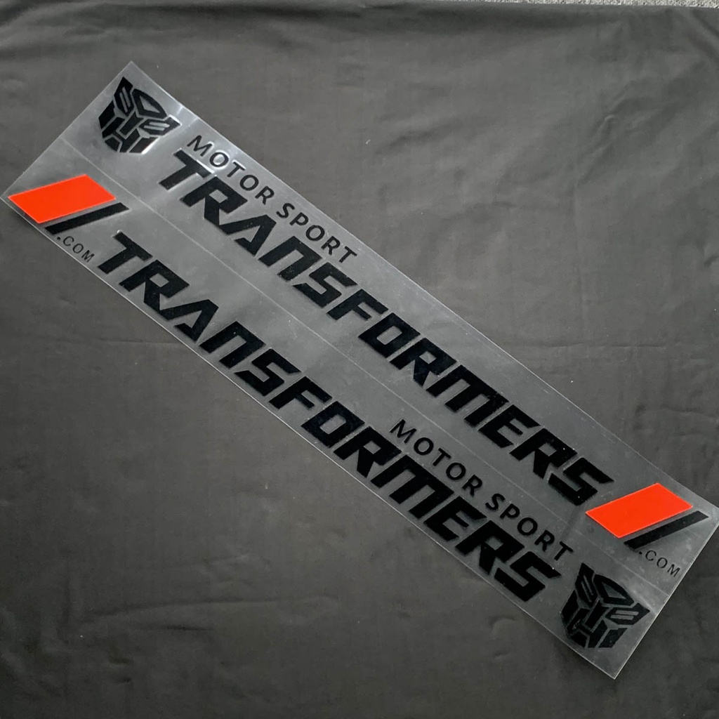 2pcs Stiker Laser Motif Transformers Untuk Dekorasi Pintu Samping Kiri / Kanan Mobil